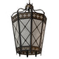 Meyda Lighting Cardiff 42" 8-Light Umber Patina & Antique Distressed Gold Pendant Light With Vintage & Gold Shade Glass