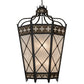 Meyda Lighting Cardiff 42" 8-Light Umber Patina & Antique Distressed Gold Pendant Light With Vintage & Gold Shade Glass