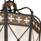 Meyda Lighting Cardiff 42" 8-Light Umber Patina & Antique Distressed Gold Pendant Light With Vintage & Gold Shade Glass