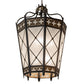 Meyda Lighting Cardiff 42" 8-Light Umber Patina & Antique Distressed Gold Pendant Light With Vintage & Gold Shade Glass