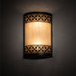 Meyda Lighting Cardiff 8" 2-Light Golden Bronze Wall Sconce With Beige Sahara Taupe Idalight Shade