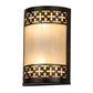 Meyda Lighting Cardiff 8" 2-Light Golden Bronze Wall Sconce With Beige Sahara Taupe Idalight Shade