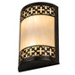 Meyda Lighting Cardiff 8" 2-Light Golden Bronze Wall Sconce With Beige Sahara Taupe Idalight Shade