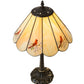 Meyda Lighting Cardinal 21" Mahogany Bronze Table Lamps Copperfoil Table Lamp With Spectrum Beige & Cardinal Shade Glass