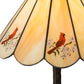 Meyda Lighting Cardinal 21" Mahogany Bronze Table Lamps Copperfoil Table Lamp With Spectrum Beige & Cardinal Shade Glass