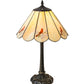 Meyda Lighting Cardinal 21" Mahogany Bronze Table Lamps Copperfoil Table Lamp With Spectrum Beige & Cardinal Shade Glass