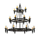 Meyda Lighting Carella 60" 20-Light 3-Tier Dark Roast Chandelier With Amber Faux Candlelight