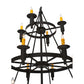 Meyda Lighting Carella 60" 20-Light 3-Tier Dark Roast Chandelier With Amber Faux Candlelight