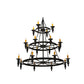 Meyda Lighting Carella 60" 20-Light 3-Tier Dark Roast Chandelier With Amber Faux Candlelight