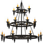 Meyda Lighting Carella 60" 20-Light 3-Tier Dark Roast Chandelier With Amber Faux Candlelight