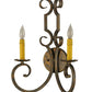 Meyda Lighting Carlo 13" 2-Light French Bronze Wall Sconce With Amber Faux Candlelight
