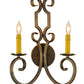 Meyda Lighting Carlo 13" 2-Light French Bronze Wall Sconce With Amber Faux Candlelight