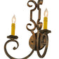 Meyda Lighting Carlo 13" 2-Light French Bronze Wall Sconce With Amber Faux Candlelight