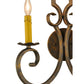 Meyda Lighting Carlo 13" 2-Light French Bronze Wall Sconce With Amber Faux Candlelight