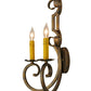 Meyda Lighting Carlo 13" 2-Light French Bronze Wall Sconce With Amber Faux Candlelight