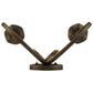 Meyda Lighting Carlo 13" 2-Light French Bronze Wall Sconce With Amber Faux Candlelight