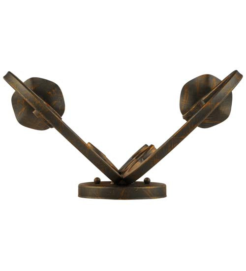 Meyda Lighting Carlo 13" 2-Light French Bronze Wall Sconce With Amber Faux Candlelight