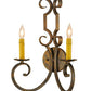 Meyda Lighting Carlo 13" 2-Light French Bronze Wall Sconce With Amber Faux Candlelight