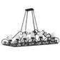 Meyda Lighting Carlotta 254701 66" 14-Light Smoke Island Chandelier With Whitestone Idalight Shade