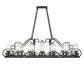 Meyda Lighting Carlotta 254701 66" 14-Light Smoke Island Chandelier With Whitestone Idalight Shade
