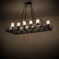 Meyda Lighting Carlotta 66" 14-Light Smoke Island Chandelier With Whitestone Idalight Shade Glass