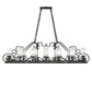 Meyda Lighting Carlotta 66" 14-Light Smoke Island Chandelier With Whitestone Idalight Shade Glass