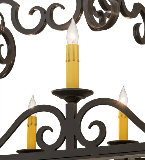 Meyda Lighting Carlotta 66" 16-Light Timeless Bronze Chandelier With Amber Faux Candlelight