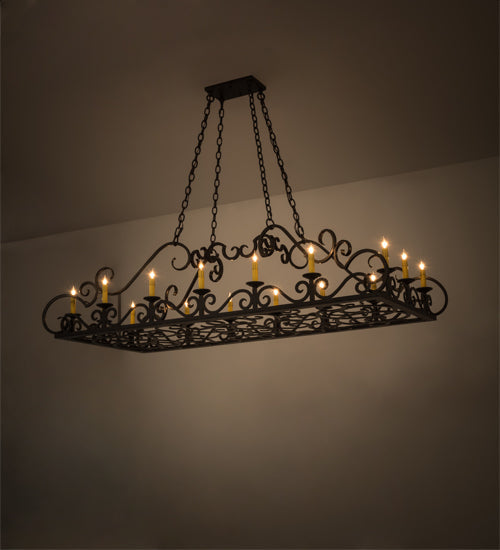 Meyda Lighting Carlotta 66" 16-Light Timeless Bronze Chandelier With Amber Faux Candlelight