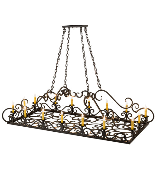 Meyda Lighting Carlotta 66" 16-Light Timeless Bronze Chandelier With Amber Faux Candlelight
