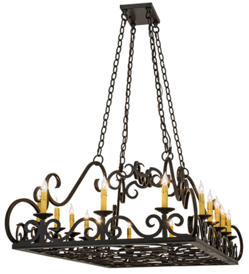 Meyda Lighting Carlotta 66" 16-Light Timeless Bronze Chandelier With Amber Faux Candlelight