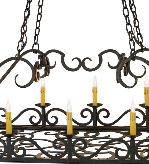 Meyda Lighting Carlotta 66" 16-Light Timeless Bronze Chandelier With Amber Faux Candlelight