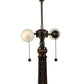 Meyda Lighting Carlsbad Mission 27" 2-Light Mahogany Bronze Table Lamp With Multi-Colored Shade Glass