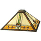 Meyda Lighting Carlsbad Mission 27" 2-Light Mahogany Bronze Table Lamp With Multi-Colored Shade Glass