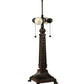 Meyda Lighting Carlsbad Mission 27" 2-Light Mahogany Bronze Table Lamp With Multi-Colored Shade Glass