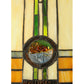 Meyda Lighting Carlsbad Mission 27" 2-Light Mahogany Bronze Table Lamp With Multi-Colored Shade Glass