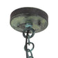 Meyda Lighting Carnaby 18" 3-Light Craftsman Verdigris Pendant Light With Clear Shade Glass