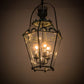 Meyda Lighting Carnaby 18" 3-Light Craftsman Verdigris Pendant Light With Clear Shade Glass