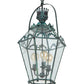 Meyda Lighting Carnaby 18" 3-Light Craftsman Verdigris Pendant Light With Clear Shade Glass