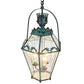 Meyda Lighting Carnaby 18" 3-Light Craftsman Verdigris Pendant Light With Clear Shade Glass