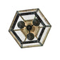 Meyda Lighting Carnaby 18" 3-Light Craftsman Verdigris Pendant Light With Clear Shade Glass