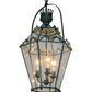 Meyda Lighting Carnaby 18" 3-Light Craftsman Verdigris Pendant Light With Clear Shade Glass