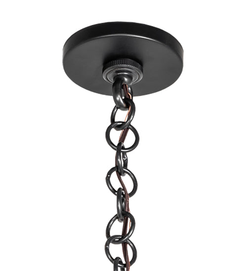 Meyda Lighting Carnaby 26" 3-Light Solar Black Pendant Light With Clear Shade Glass