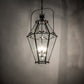 Meyda Lighting Carnaby 26" 3-Light Solar Black Pendant Light With Clear Shade Glass