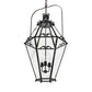 Meyda Lighting Carnaby 26" 3-Light Solar Black Pendant Light With Clear Shade Glass