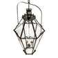 Meyda Lighting Carnaby 26" 3-Light Solar Black Pendant Light With Clear Shade Glass