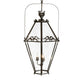 Meyda Lighting Carnaby 26" 3-Light Solar Black Pendant Light With Clear Shade Glass