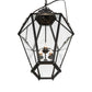 Meyda Lighting Carnaby 26" 3-Light Solar Black Pendant Light With Clear Shade Glass