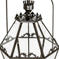 Meyda Lighting Carnaby 26" 3-Light Solar Black Pendant Light With Clear Shade Glass