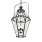Meyda Lighting Carnaby 26" 3-Light Solar Black Pendant Light With Clear Shade Glass