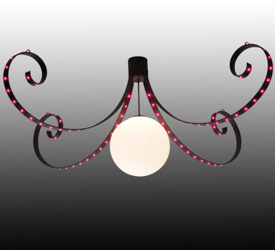 Meyda Lighting Carnevale 96" 4-Light LED Cajun Spice Chandelier With White Shade Glass